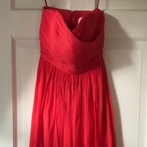 J Crew Watermelon Colored Strapless Dress